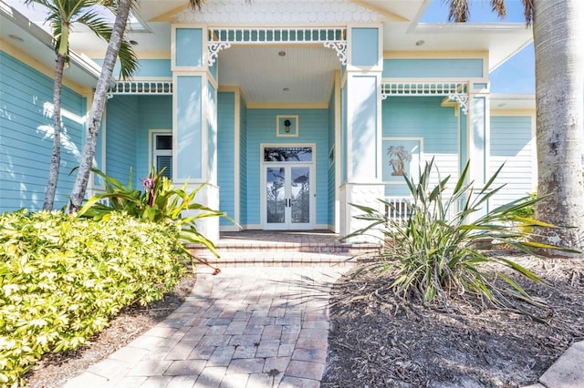 entrance to property with french doors