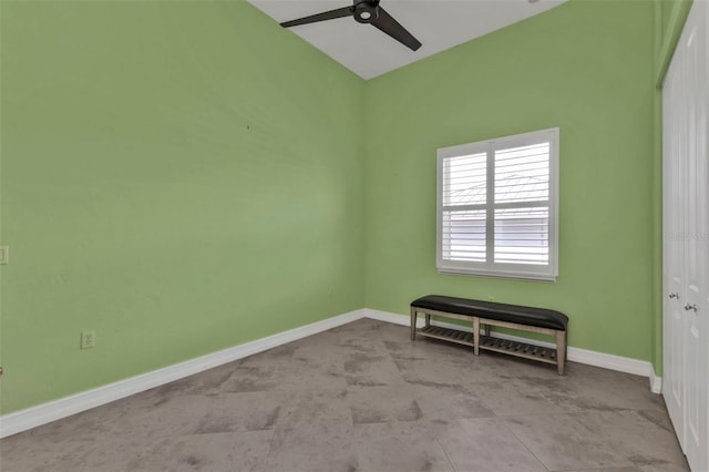 spare room with ceiling fan