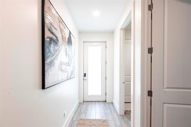 2709 Magdalina Dr Unit 101 102B, Punta Gorda, FL 33950 - entryway featuring baseboards, recessed lighting, and wood tiled floor