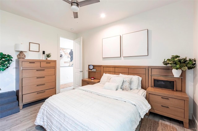 2709 Magdalina Dr Unit 101 102B, Punta Gorda, FL 33950 - bedroom featuring light wood-type flooring and ceiling fan
