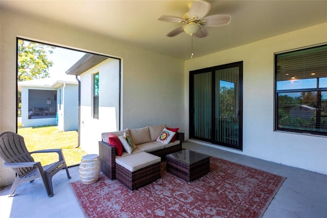 2709 Magdalina Dr Unit 101 102B, Punta Gorda, FL 33950 - view of patio / terrace featuring an outdoor hangout area and a ceiling fan