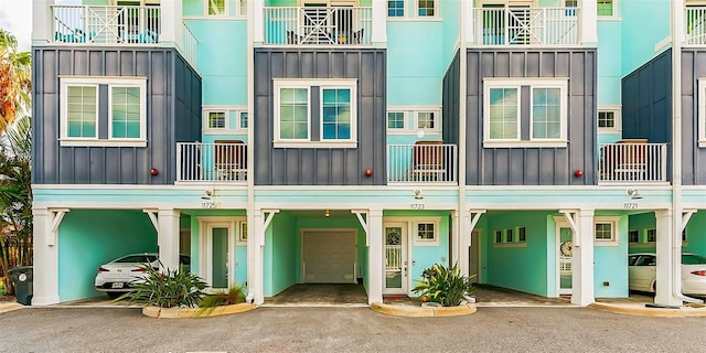 exterior space featuring a garage