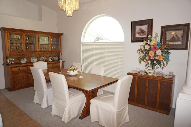 dining room featuring an inviting chandelier