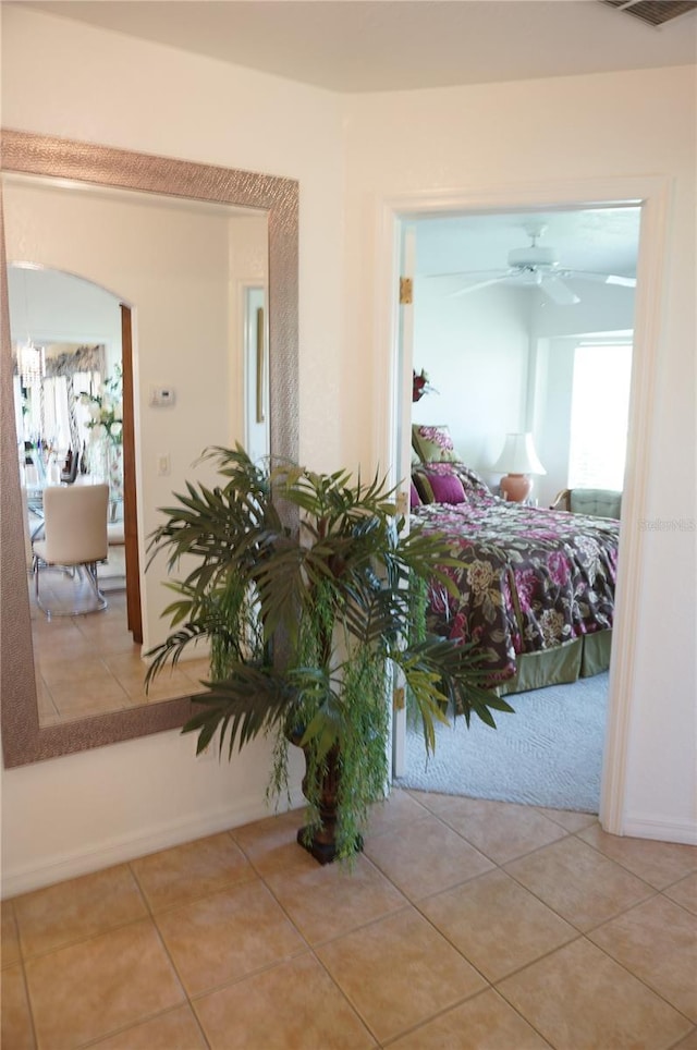 view of tiled bedroom