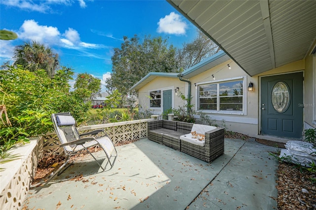 view of patio featuring an outdoor living space