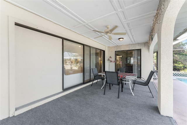 349 Grenada St, Port Charlotte, FL 33948 - view of patio featuring ceiling fan and a lanai