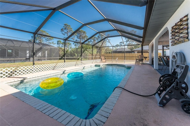 349 Grenada St, Port Charlotte, FL 33948 - view of swimming pool with a lanai and a patio