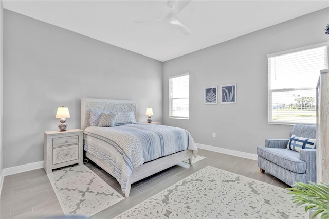 bedroom featuring ceiling fan