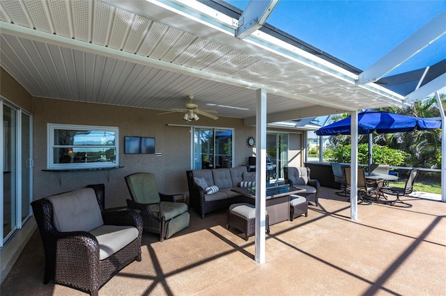 view of patio with outdoor lounge area