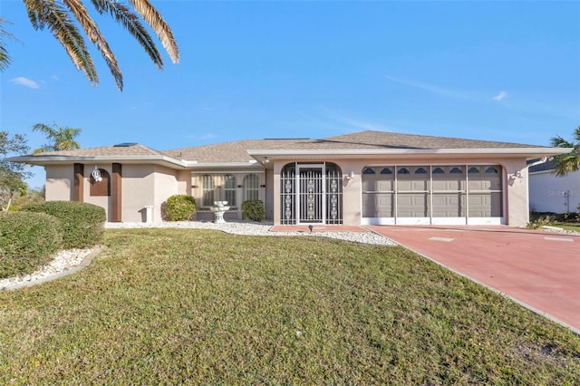 295 Porto Alegre St, Punta Gorda, FL 33983 - ranch-style house featuring a garage and a front lawn