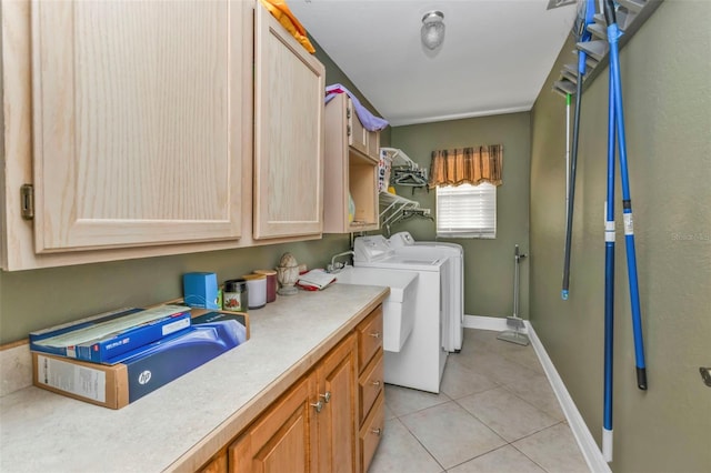 295 Porto Alegre St, Punta Gorda, FL 33983 - clothes washing area featuring separate washer and dryer, cabinets, and light tile patterned flooring