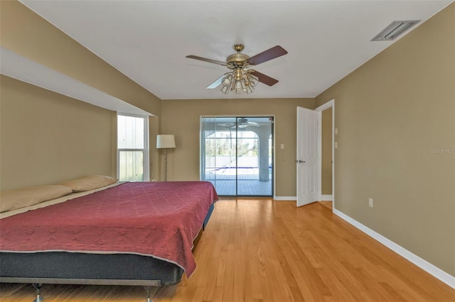 295 Porto Alegre St, Punta Gorda, FL 33983 - bedroom with ceiling fan, light hardwood / wood-style floors, and access to outside