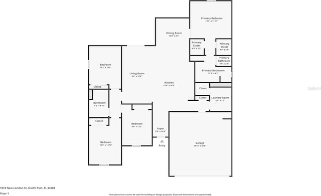 1818 New London St, North Port, FL 34288 - view of floor plan / room layout