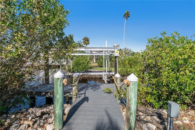 view of dock area