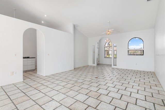 spare room featuring ceiling fan