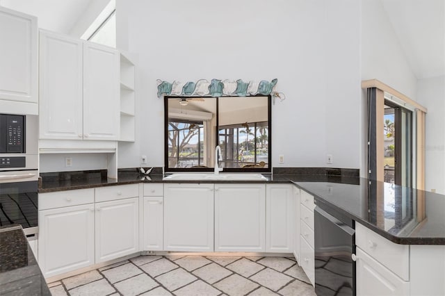 kitchen with sink and white cabinets