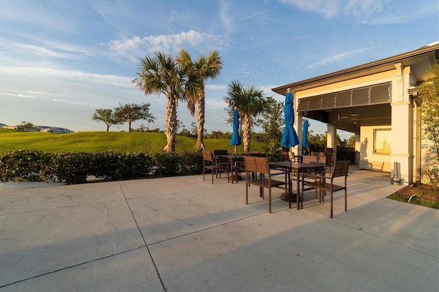 view of patio with outdoor dining area