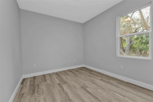 empty room featuring light wood-type flooring