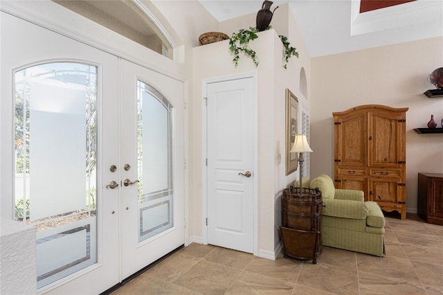 foyer with french doors