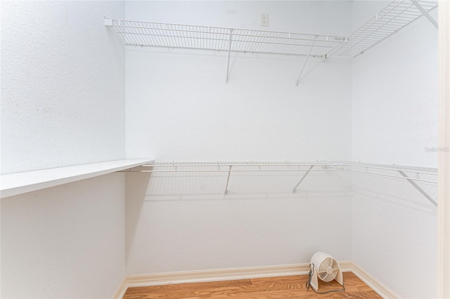 walk in closet featuring hardwood / wood-style floors