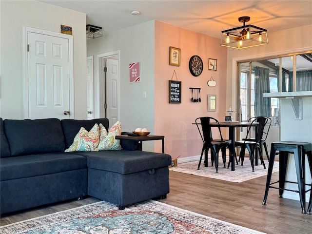 living room featuring wood-type flooring