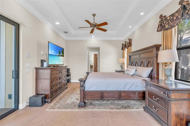 3321 Tripoli Blvd, Punta Gorda, FL 33950 - tiled bedroom with crown molding and a tray ceiling
