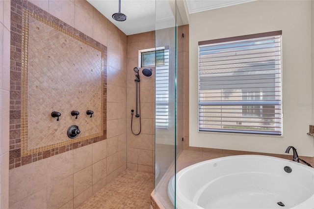 3321 Tripoli Blvd, Punta Gorda, FL 33950 - bathroom with ornamental molding and shower with separate bathtub