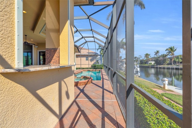 3321 Tripoli Blvd, Punta Gorda, FL 33950 - sunroom featuring a pool and a water view