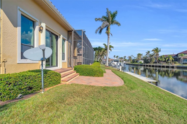 3321 Tripoli Blvd, Punta Gorda, FL 33950 - view of yard with a water view and a lanai
