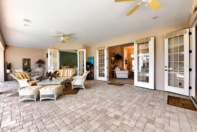 view of patio with ceiling fan