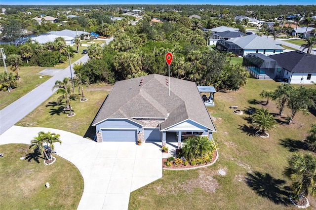 birds eye view of property featuring a residential view