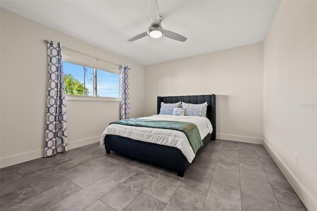 bedroom featuring ceiling fan