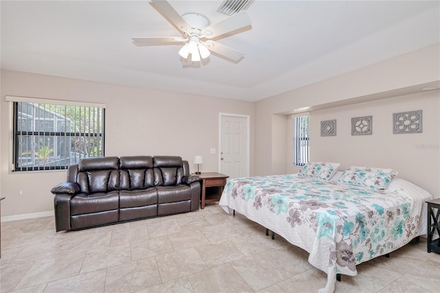 bedroom with ceiling fan