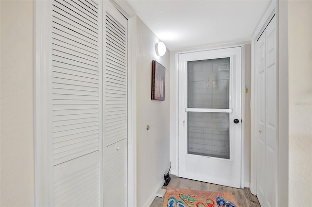 entryway featuring light wood-type flooring