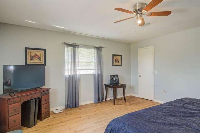 11369 1st Ave, Punta Gorda, FL 33955 - bedroom with ceiling fan and light hardwood / wood-style flooring