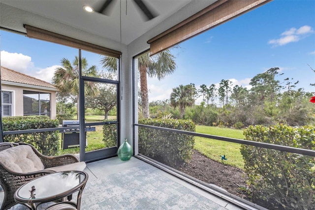 view of sunroom