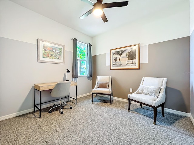 8858 Tuscany Isles Dr, Punta Gorda, FL 33950 - home office with ceiling fan and carpet