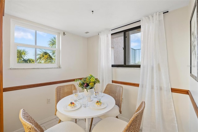 view of dining area