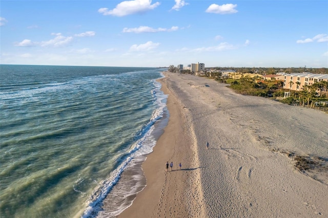 property view of water with a beach view