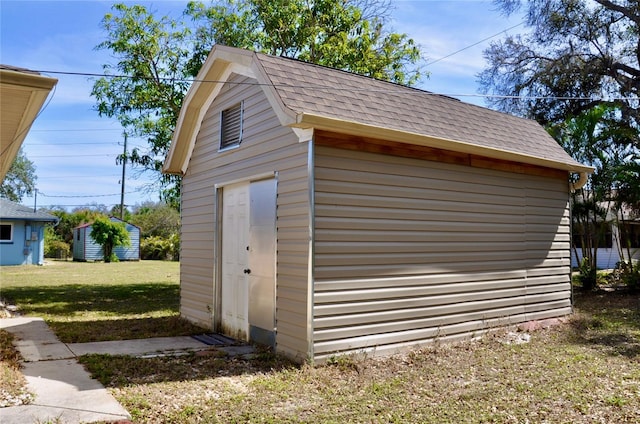 view of shed