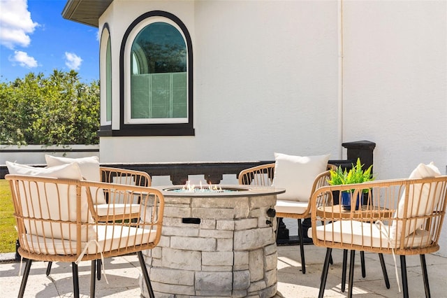 view of patio / terrace featuring an outdoor bar