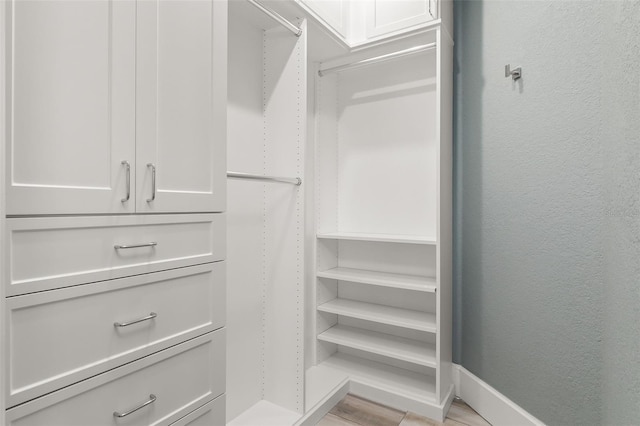 spacious closet with light wood-type flooring