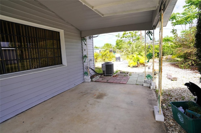 view of patio featuring central AC