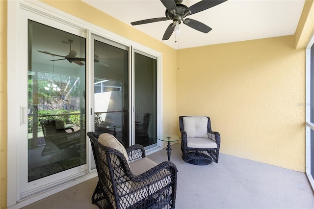 view of patio with ceiling fan