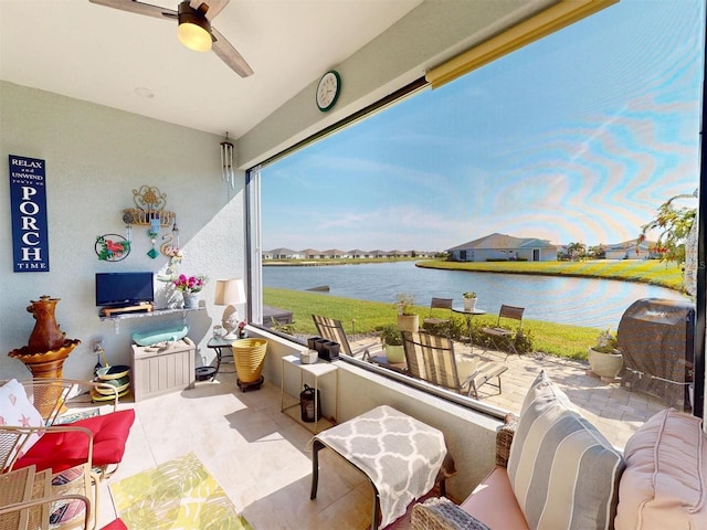 24313 Westgate Blvd, Punta Gorda, FL 33980 - view of patio / terrace with a ceiling fan and grilling area
