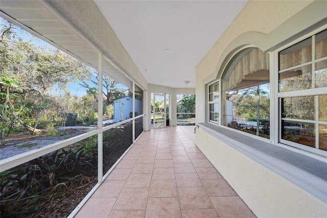 view of unfurnished sunroom