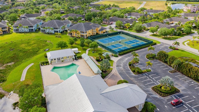 drone / aerial view with a residential view