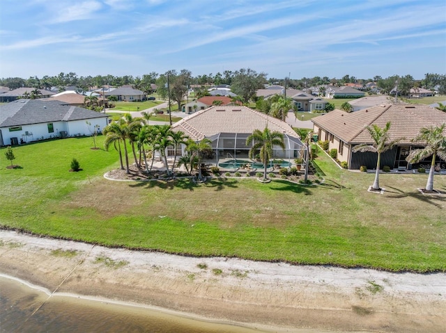 aerial view featuring a residential view