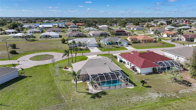 bird's eye view with a residential view