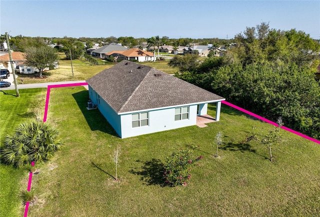 aerial view with a residential view